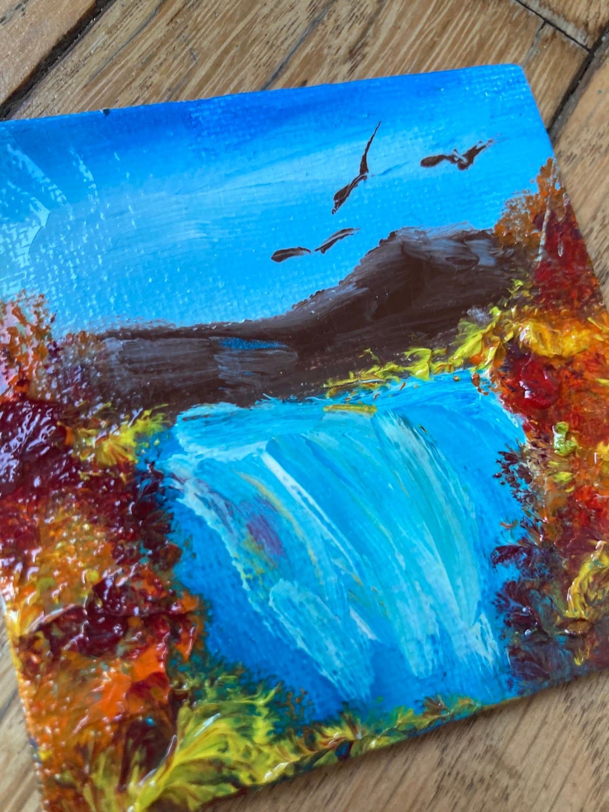Autumn Waterfall, close-up